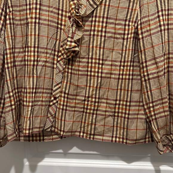 Zara Ruffle Front Women’s Button Up Shirt Size L - Picture 6 of 6